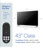 ONN. TV 43" LED 1080P FHD DE VIZIO SMART TV MOD WFD43S0830 + ROKU GRATIS