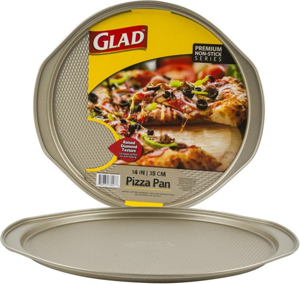 Glad Bandeja Redonda Pizza o Pan Premium Antiadherente Texturizado 14” 35cm